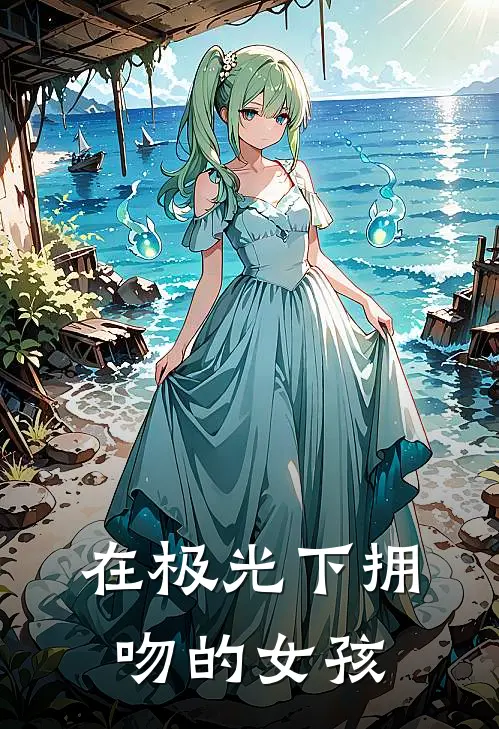 在极光下拥吻的女孩