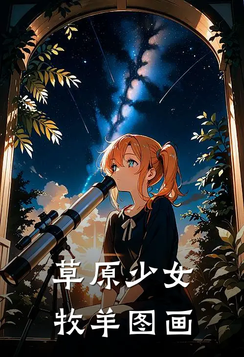 草原少女牧羊图画